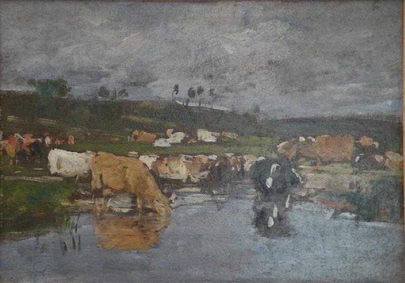 Eugene Boudin Paysage Nombreuses vaches a herbage oil painting picture